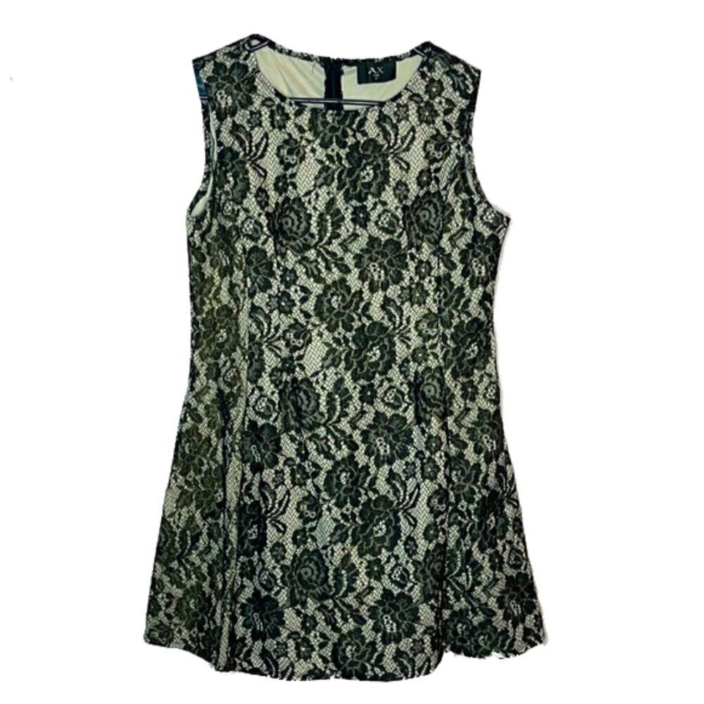 ❤️ 🆕 AX PARIS VINTAGE Party Dress black fishnet flowers NWOT